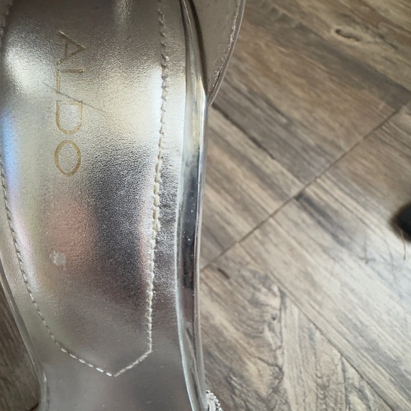 Silver Rhinestone Heeled Sandals - Picture 6 of 8